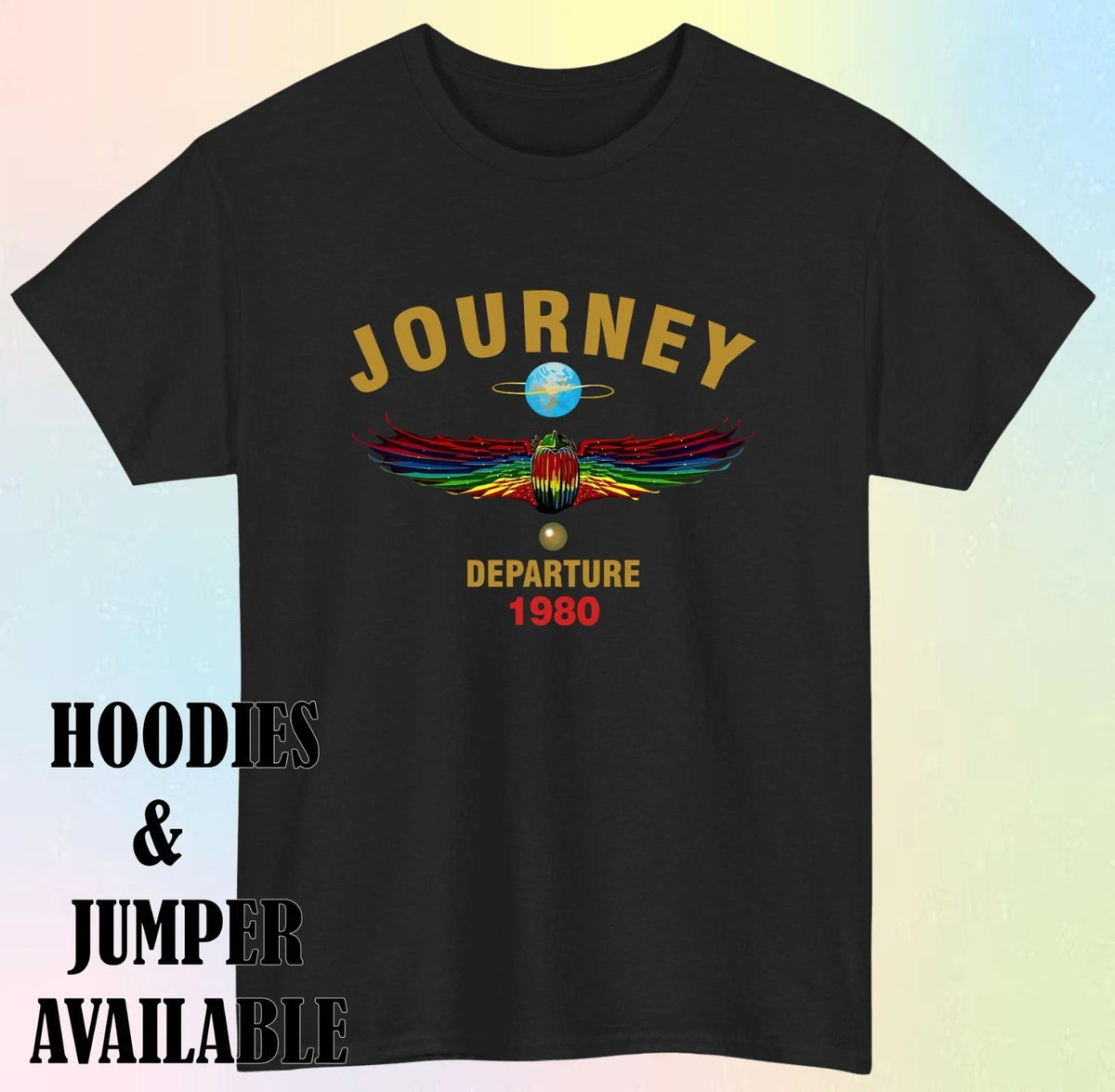Journey Departure 1980 Vintage Rock Band T‑Shirt – Retro Scarab Beetle Tee Unisex