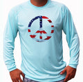 American Flag Peace Fishing Long Sleeve UPF 30 Boat Sport UV Protection Unisex