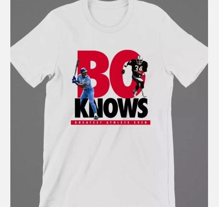 Bo Jackson Bo Knows Men White Cotton Tee All Sizes S to 5xl Unisex