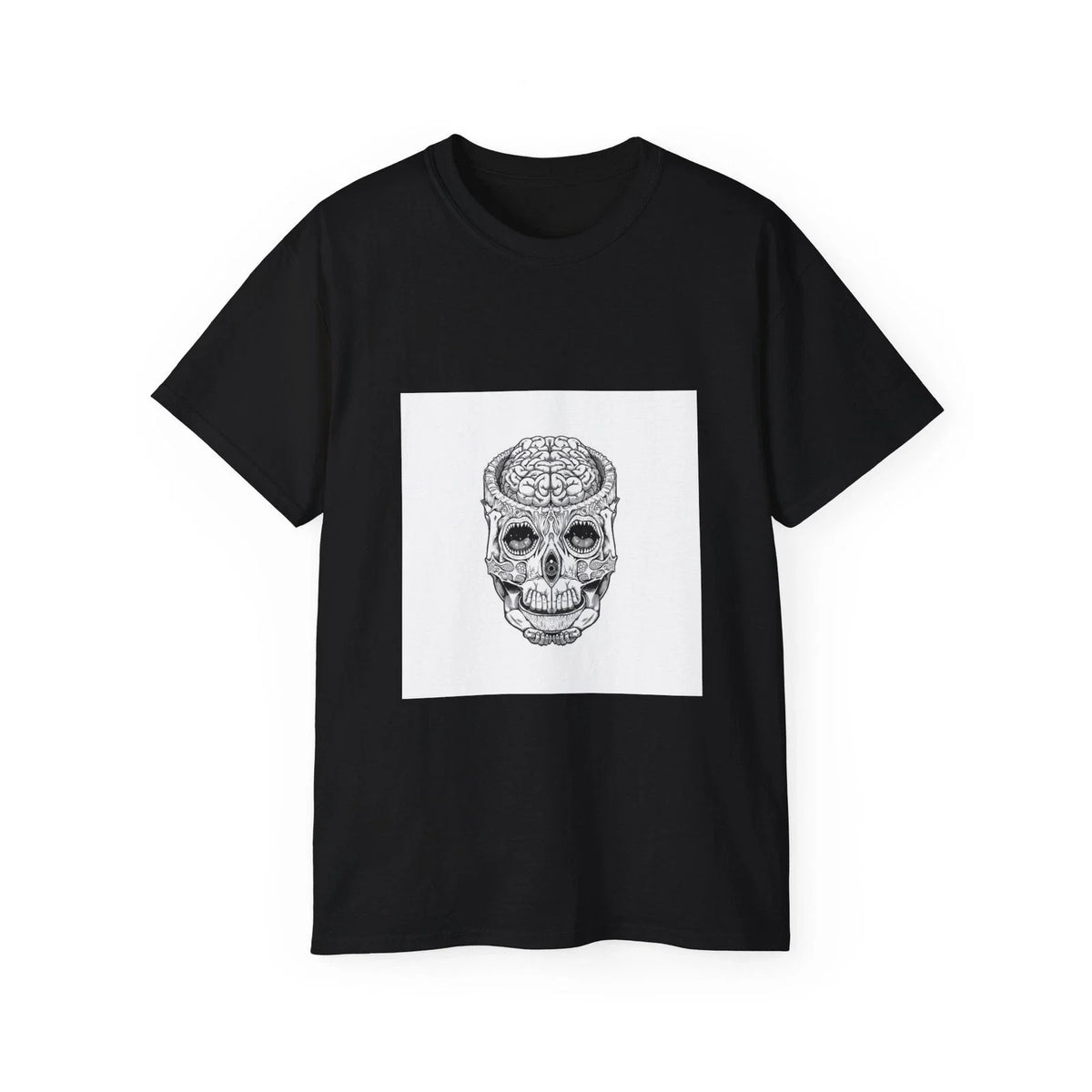 Skull Crane Brain Hands Stars Universe | Custom Graphic Unisex