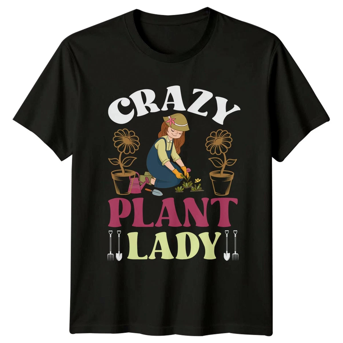 Crazy Plant Lady Womens T-Shirt House Plants Gardening Gift For Her