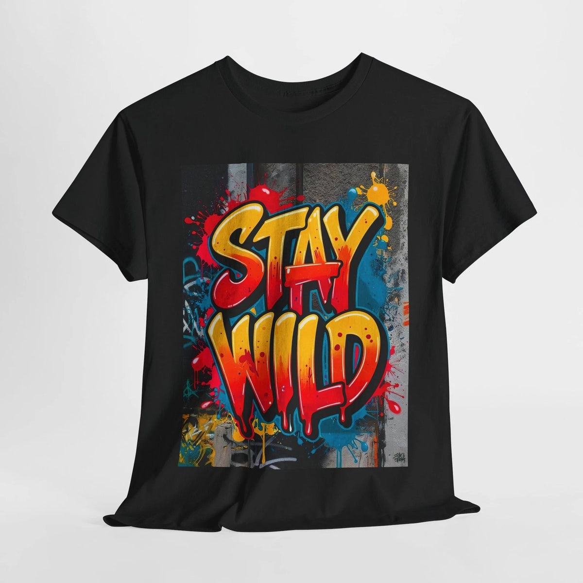 Unisex Heavy Cotton Tee - Stay Wild Graphic Tee, Casual Wear, Street [...]