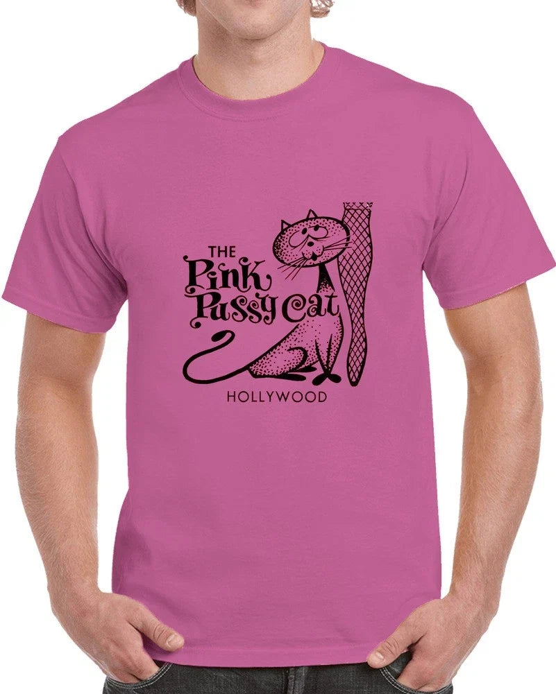 Vintage Pink Pussy Cat Club Hollywood T Shirt Unisex