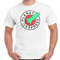 Planet Express Distressed Logo White Adult Shirt Unisex
