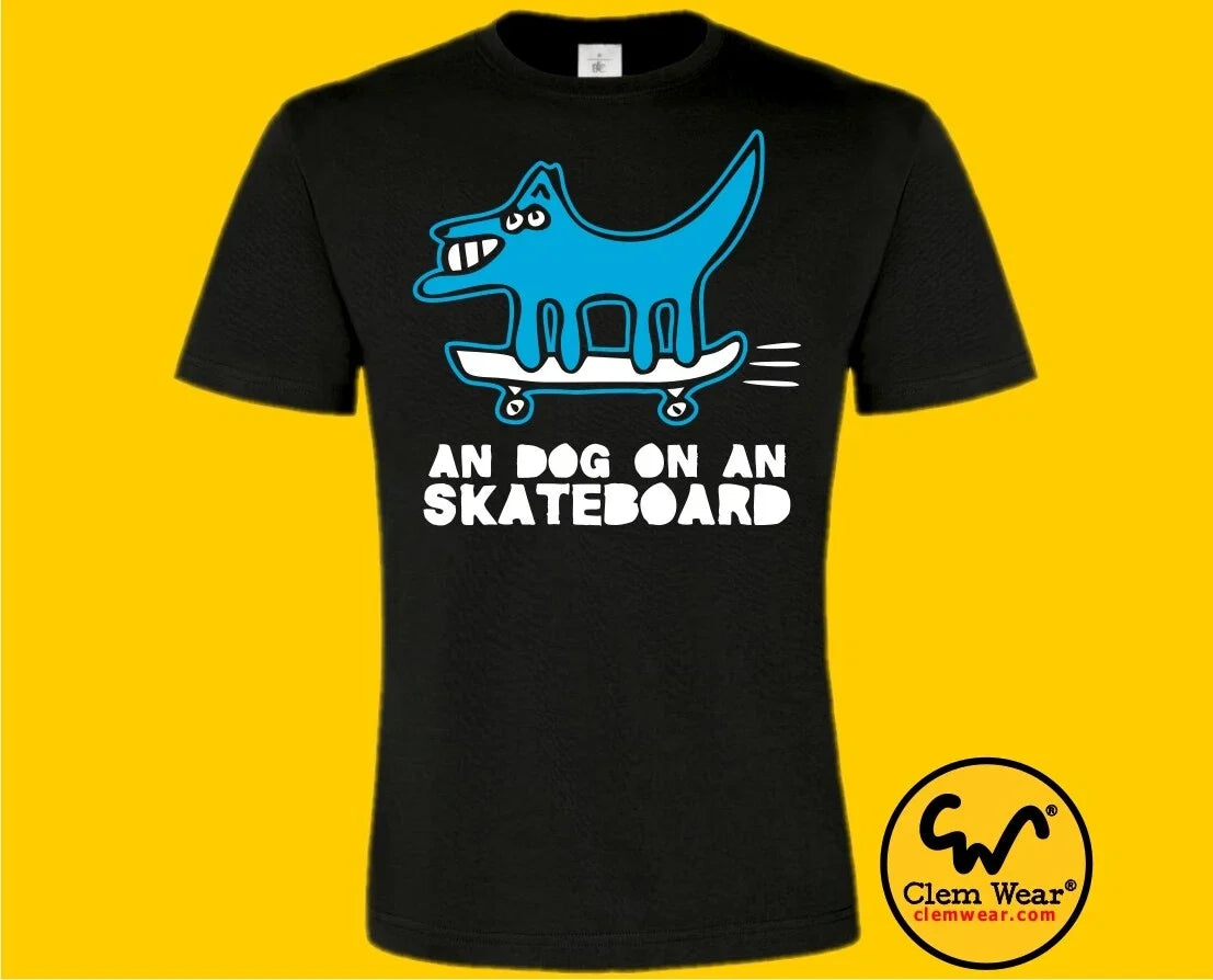 Rik Mayall AN DOG ON AN SKATEBOARD tshirt tee Bottom funny fair trade Unisex