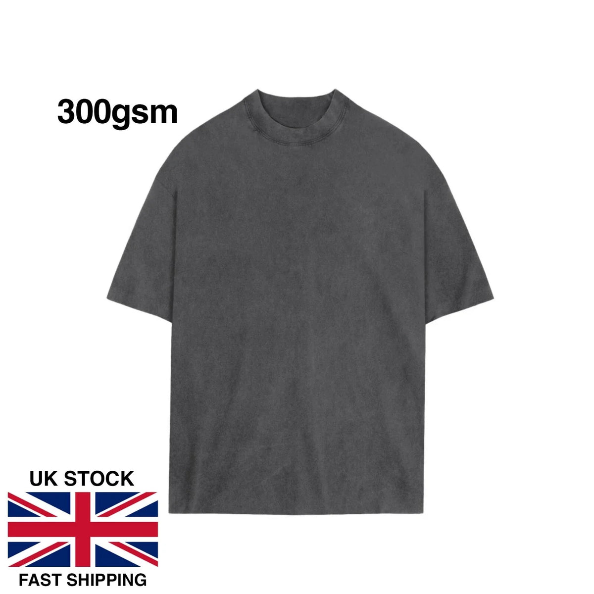 300gsm Blank Acid Wash T shirt - Ultra Heavyweight Blank - Vintage Style Stone Unisex