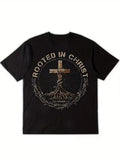 Men'S Christian Religious - Rooted in Christ Cross Design with Floral wr Unisex