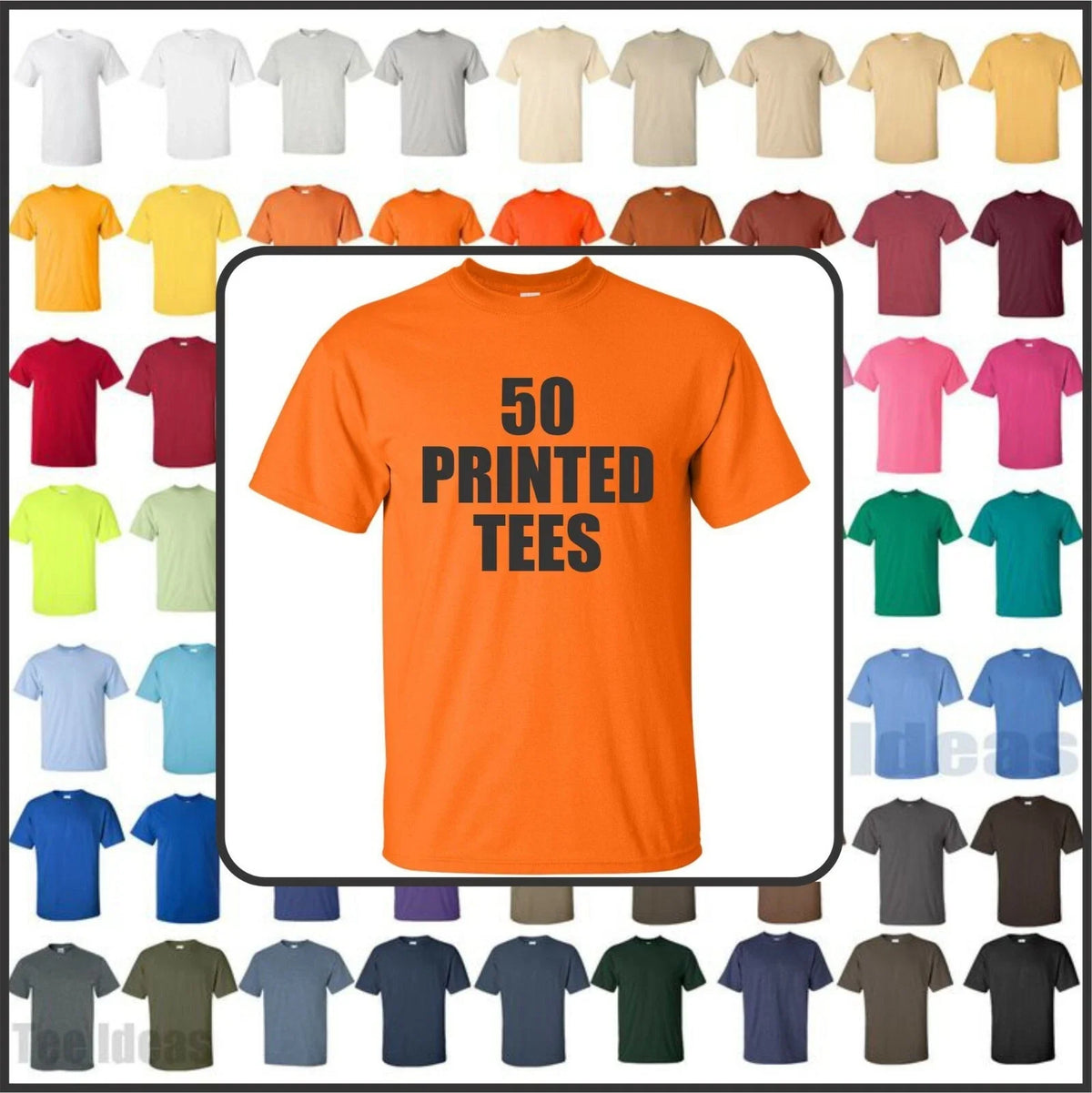 50 Printed cotton tees (small thru XL) - front only Unisex