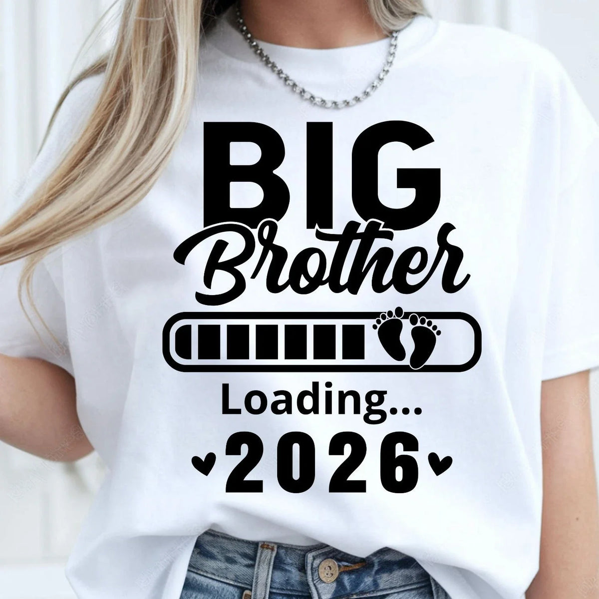 Personalised Big Brother Loading Shirt Custom Pregnancy Reveal Announcement Xmas Unisex