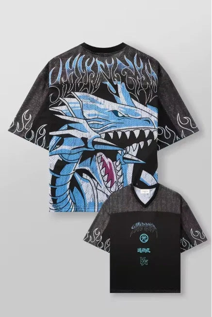 "YNGLA DRAGON" Oversized Gym Tee | Old School Graphic | Cotton, Mens Unisex