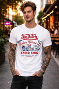 Von Dutch Legendary Gas Oil Graphic Tee Vintage Style Biker Streetwear Unisex