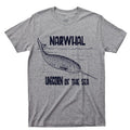 Narwhal Unicorn Of Sea T Shirt Deep Blue Ocean Waves Nautical Marine Mammals Tee Unisex