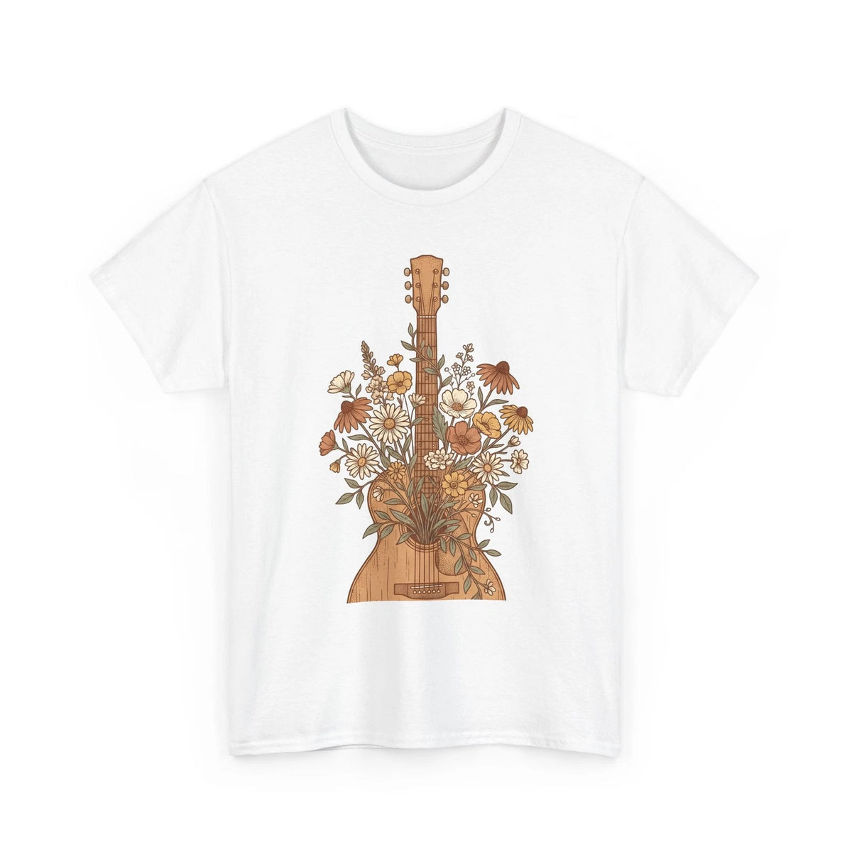 Floral Guitar Art Shirt Cowgirl Melody Gift Women Western Tee Guitar T-Shirt