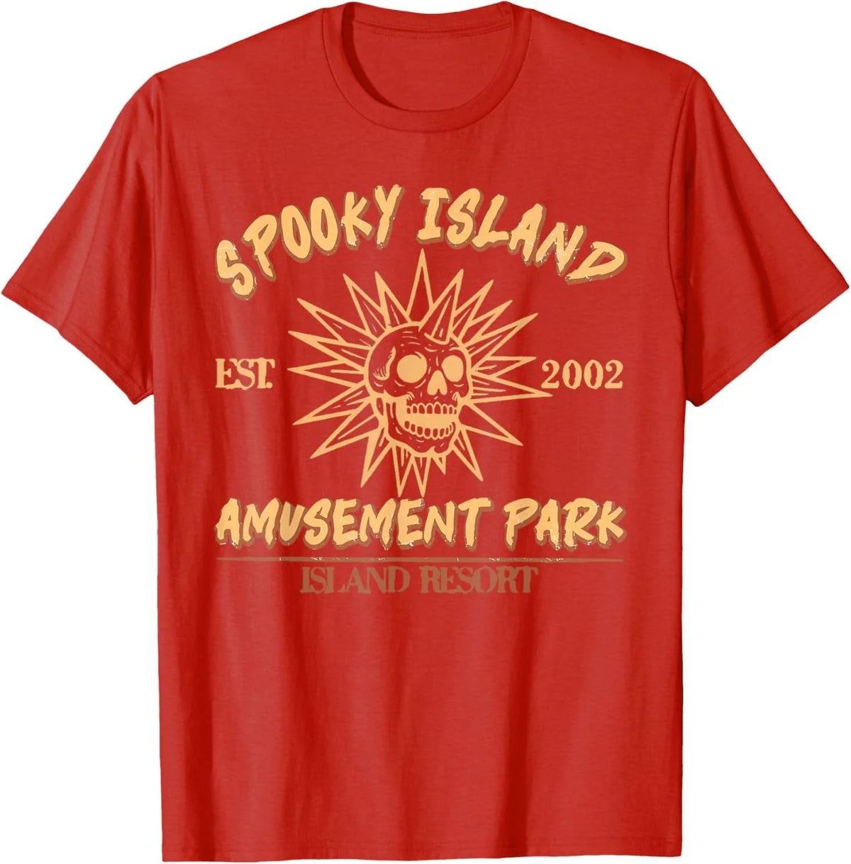Spooky Island Est 2002 Amusement Park Skull Halloween Funny Unisex