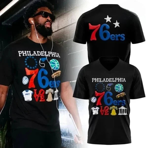 76ers NBA Limited Edition Black Tshirt Unisex