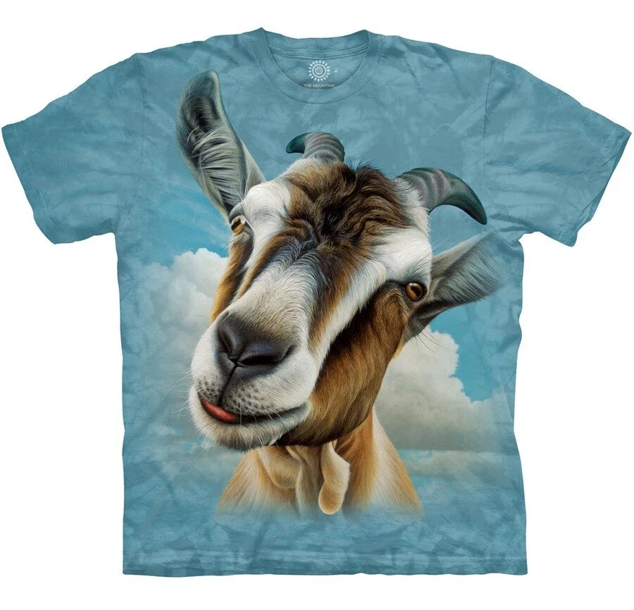 The Mountain Goat Head Horns Goats Intelligent Social Animal Blue S-5X Unisex