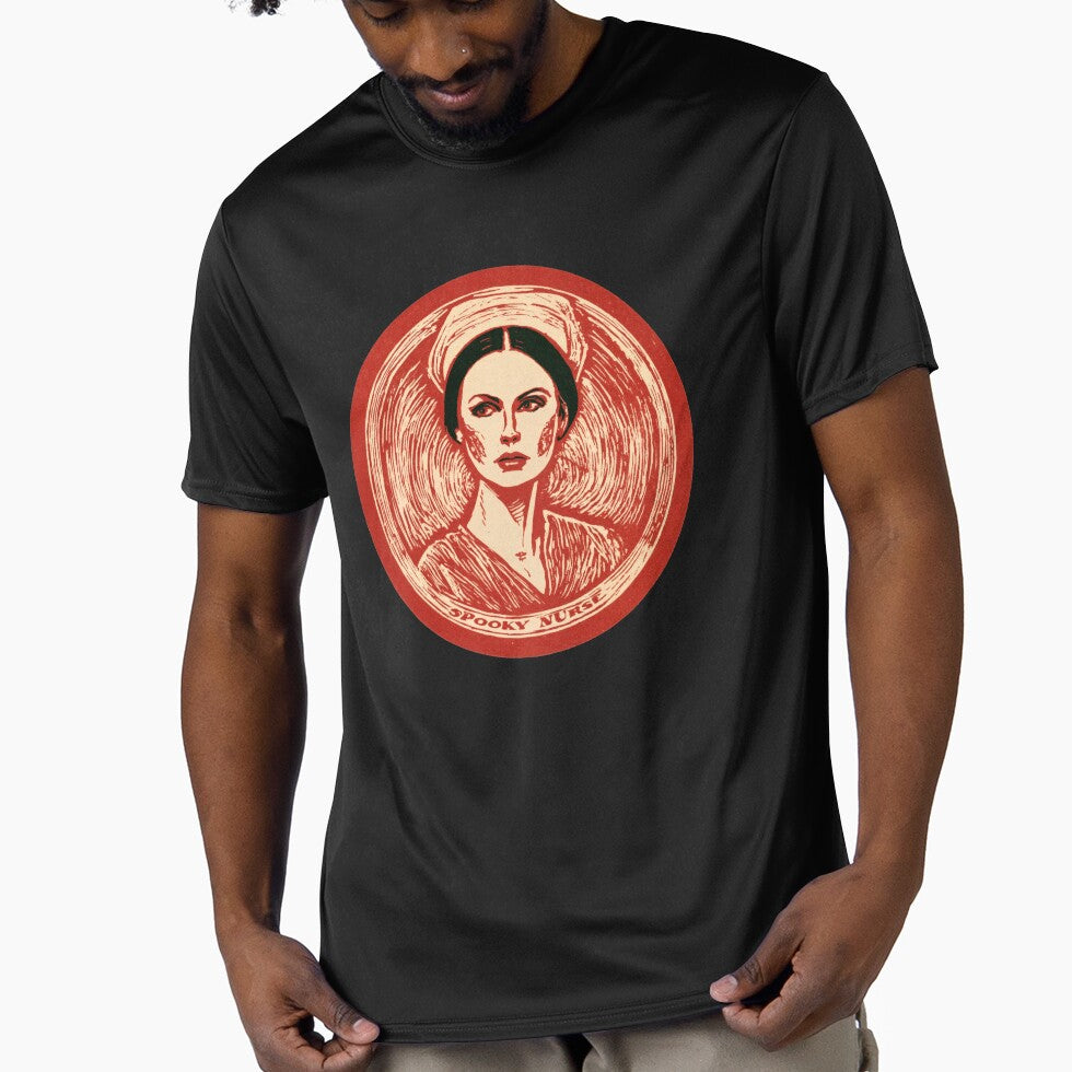 Sticker - Decal - T-shirt: Spooky Nurse – Vintage Horror Medical Poster by ForeverPrintsOK
