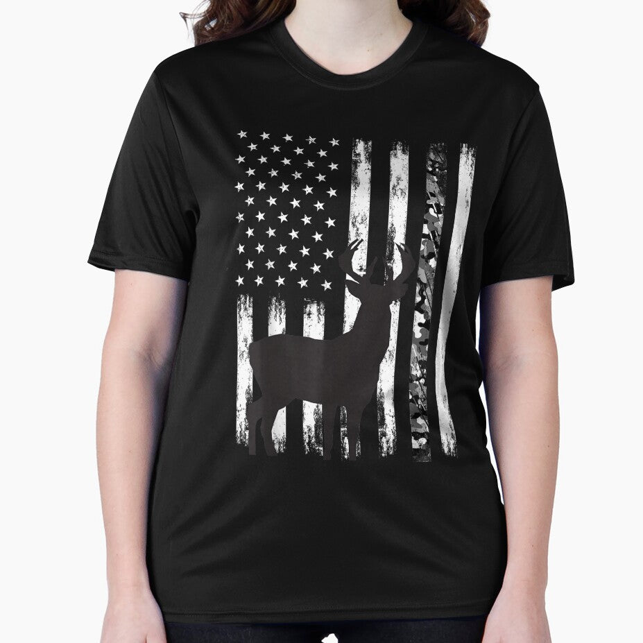 Deer Hunting Hunter Camo USA American Flag Patriotic Graphic by JaredDeShop