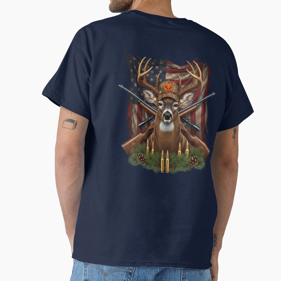 American Hunter Whitetail Buck - 3D Velvet Embroidery Style by SHK-Designs