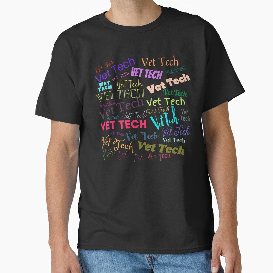 Vet Tech typography in color by Designs24U