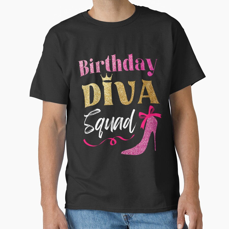 Birthday Diva Squad pink heels and crown for women pink shoe by lettersquad