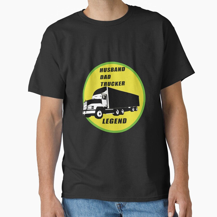 husband dad trucker legend classic t-shirt by hachoumy
