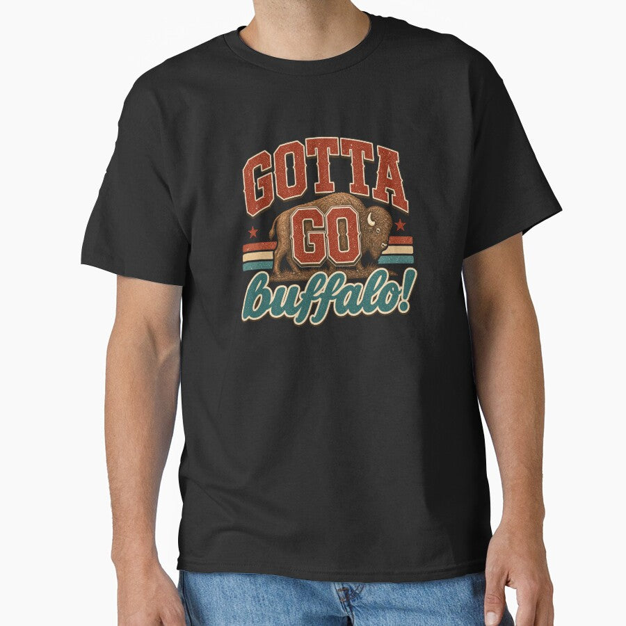 Gotta Go Buffalo Retro Bison Design | Vintage Western Buffalo Graphic by SkyTastic