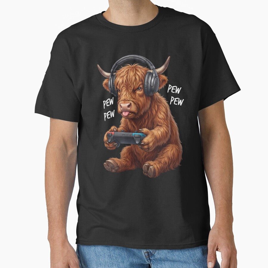 Gaming Highland Cow Gamer Videogaming Animal Lover by TerryConnells