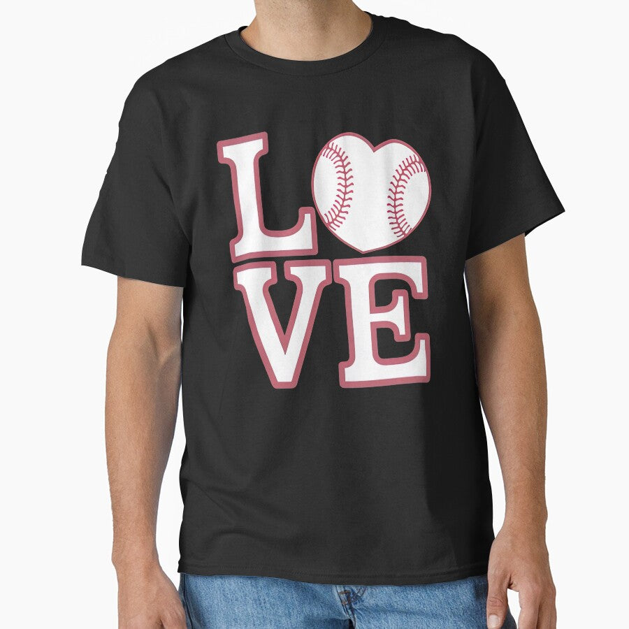 Love & Baseball Fun Baseball Heart Lover Graphic by SpookshowDesign
