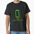 Social Battery Low – Glitch Battery Digital Decay Streetwear Graphic by ZeroContextCo