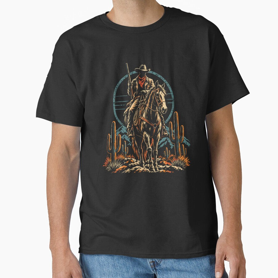 Retro Western Cowboy Horse Desert Adventure Vintage by Moizento