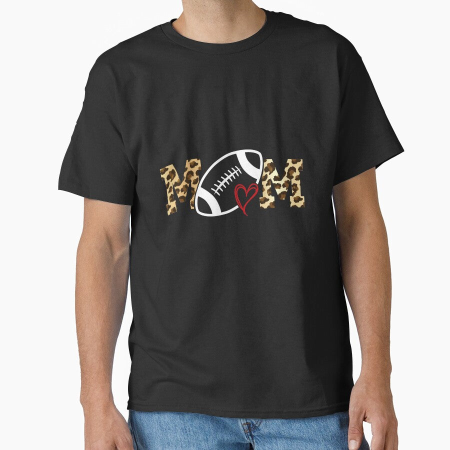 Football Mom leopard Football Love Football Player on black by shirtscom