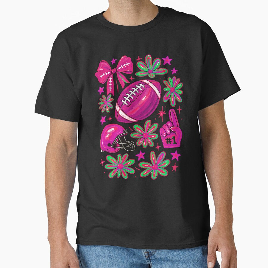 Football Coquette Bow Pink Football Fall by BornBorn