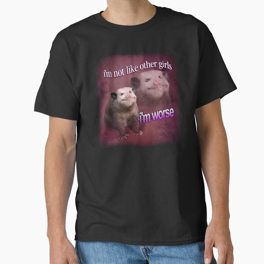 Im Not Like Other Girls Im Worse Opossum Meme Art by LizKnoxArt