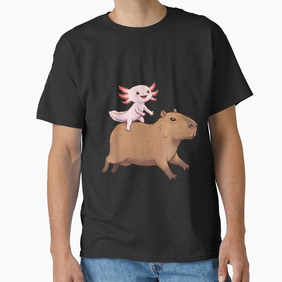 Funny Kawaii Axolotl and Capybara Lover Kids Girls Men Women Art for Men Women Kids , Capybara Gift Lover by DZIRI NAJAT