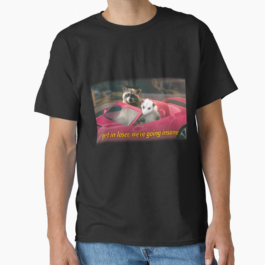 Get In Loser We'Re Going Insane Raccoon Possum Word Art - Film Quote Version by Kaleighcormack