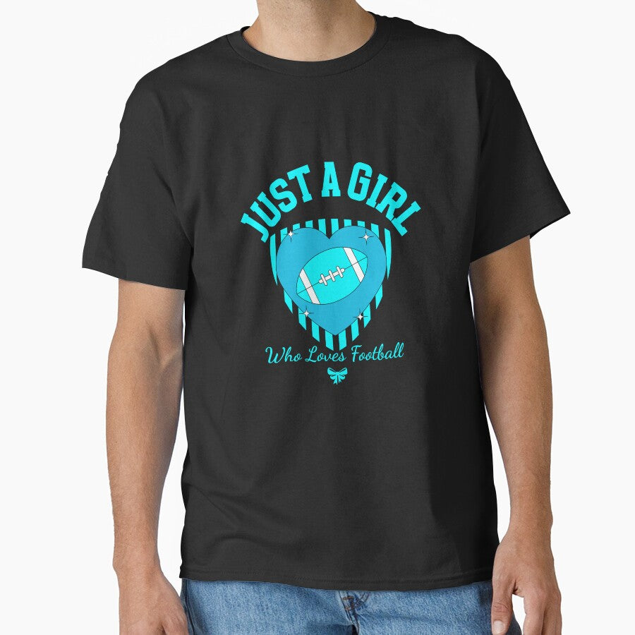 Just A Girl Who Loves Football (blue) T-Shirt by CKDesigns2804