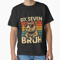 Six Seven Bruh Capybara Retro Vintage Funny 67 Meme Art for Men Women Kids , Capybara Gift Lover by DZIRI NAJAT