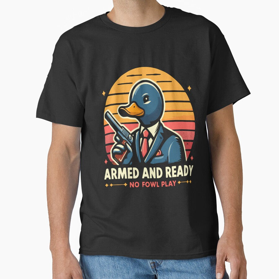 Funny Duck Armed And Ready by KitonicTees