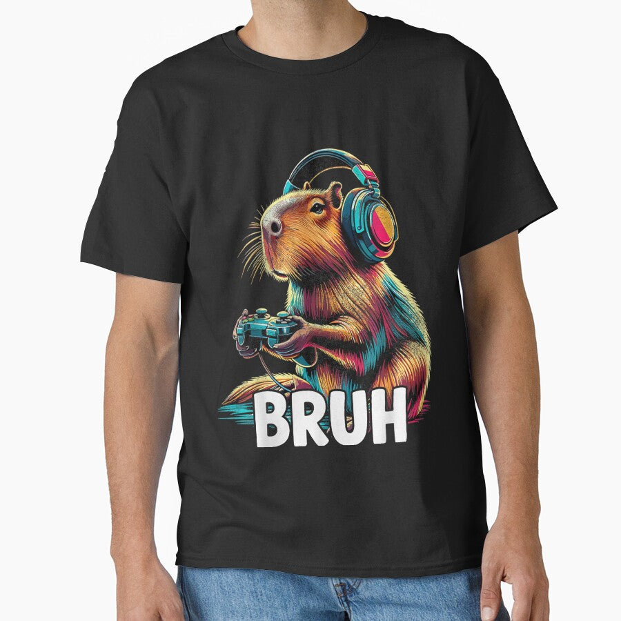 Bruh Capybaras Funny Video Games Capybara Art for Men Women Kids , Capybara Gift Lover by DZIRI NAJAT