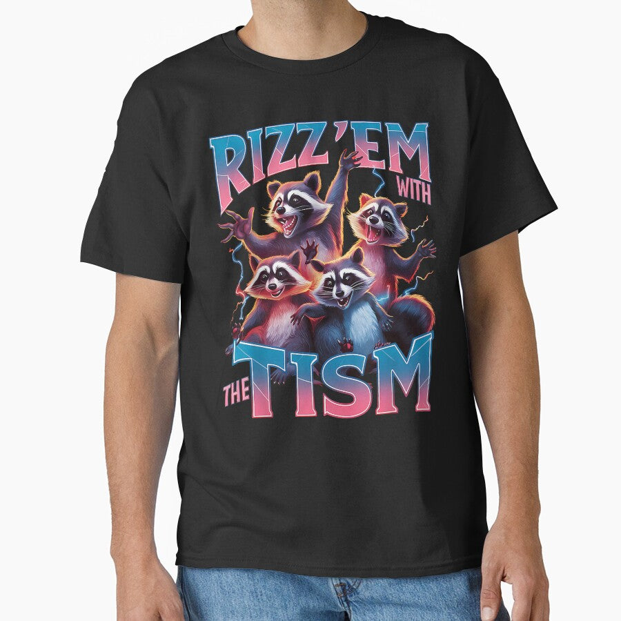 Autism Funny Animal Rizz Em With The Tism Art Autistic Racoon by AmandaNeeco