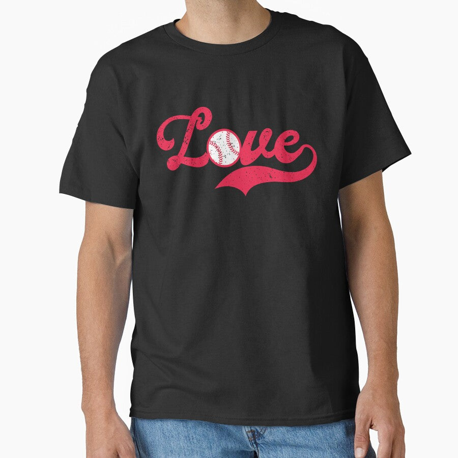 Love Baseball Distressed Script Baseball Mom by clothesy7