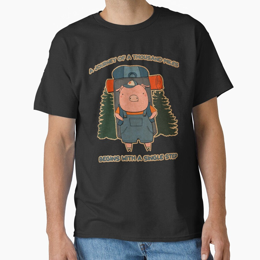 Hiking Lover / Cute Pig With Backpack by MagicEyesOnly