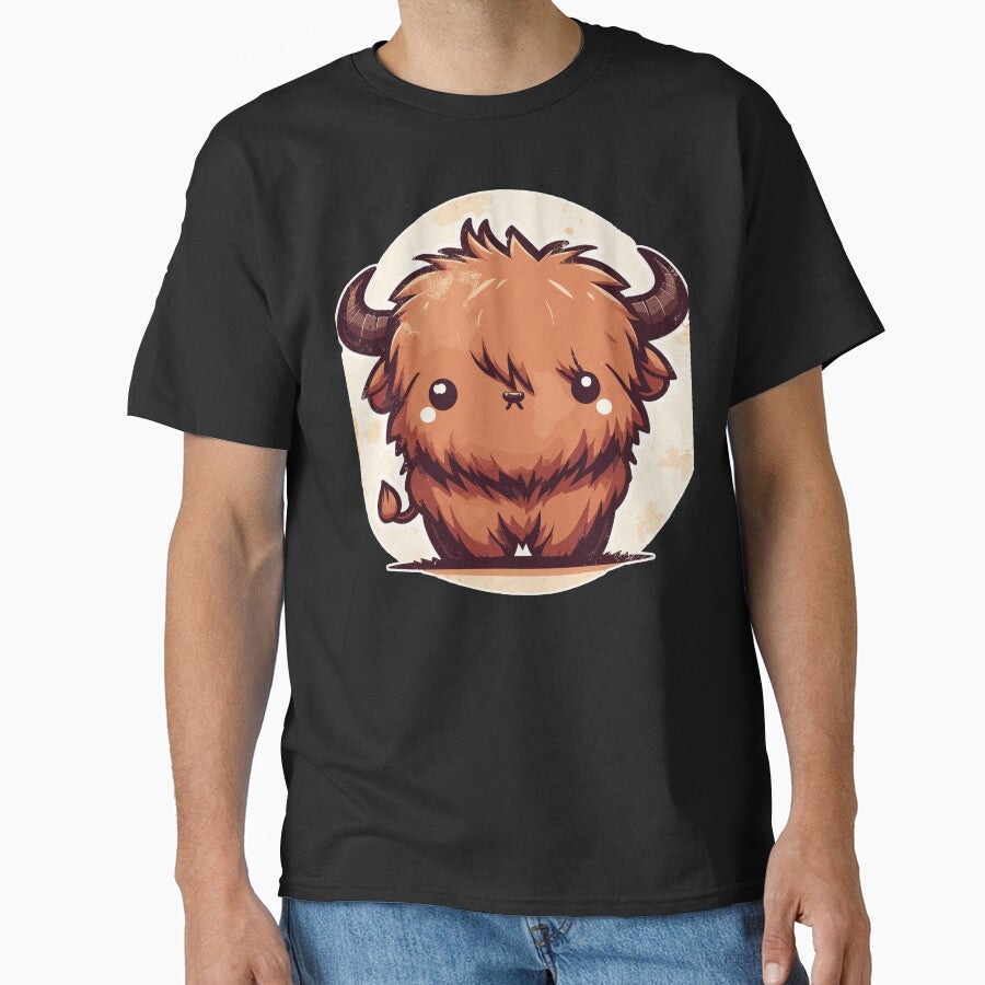 Kawaii Scottish Hairy Highland Cow by TomFrontierArt