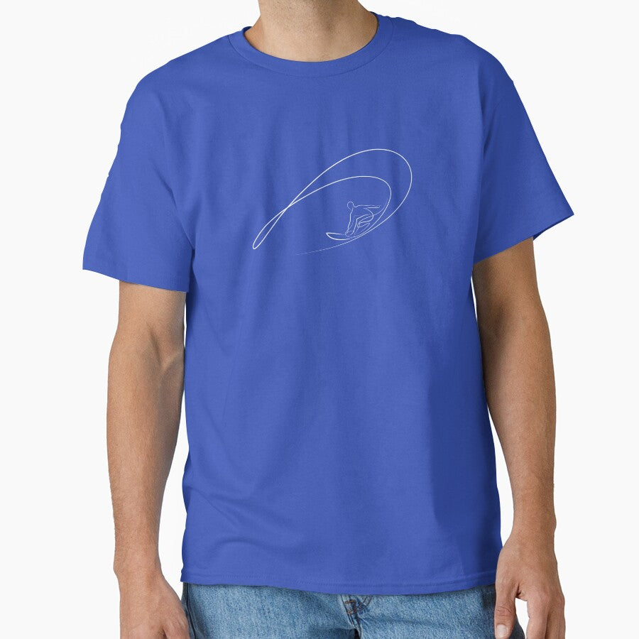 Surfing minimalist art in one line drawing by evk-art