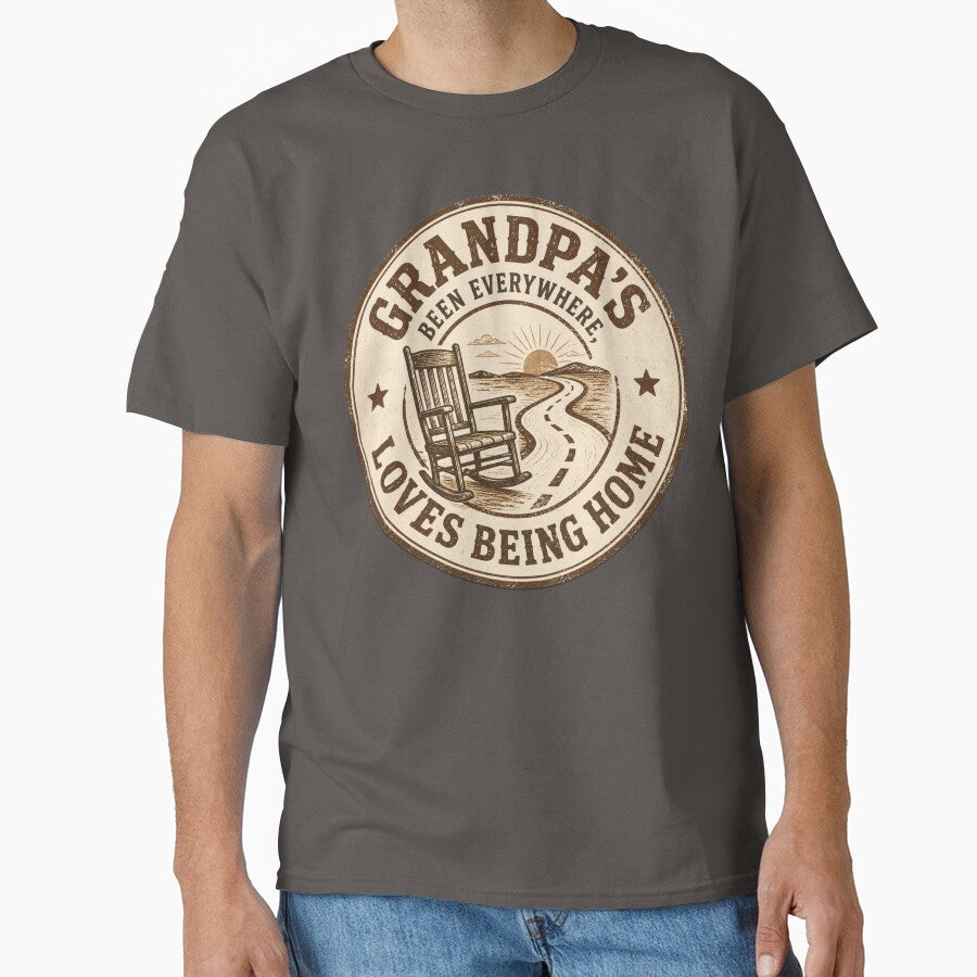 Grandpa's Been Everywhere, Loves Being Home – Trucker Grandpa Family Gift by Haque Designs