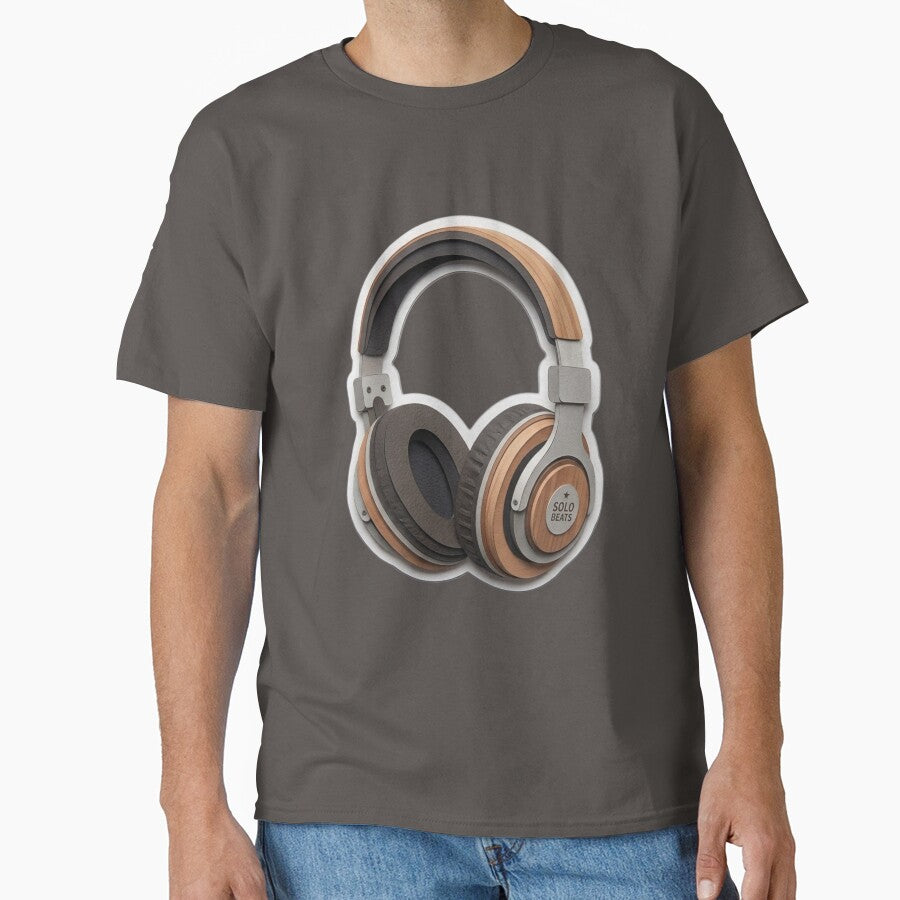 Wood Headphones Solo Beats Music Lover Sticker & Merch by JustMerchBaiday