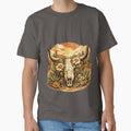 Retro Western Cowboy Skull Desert Sunset Graphic by MagicMakerPh
