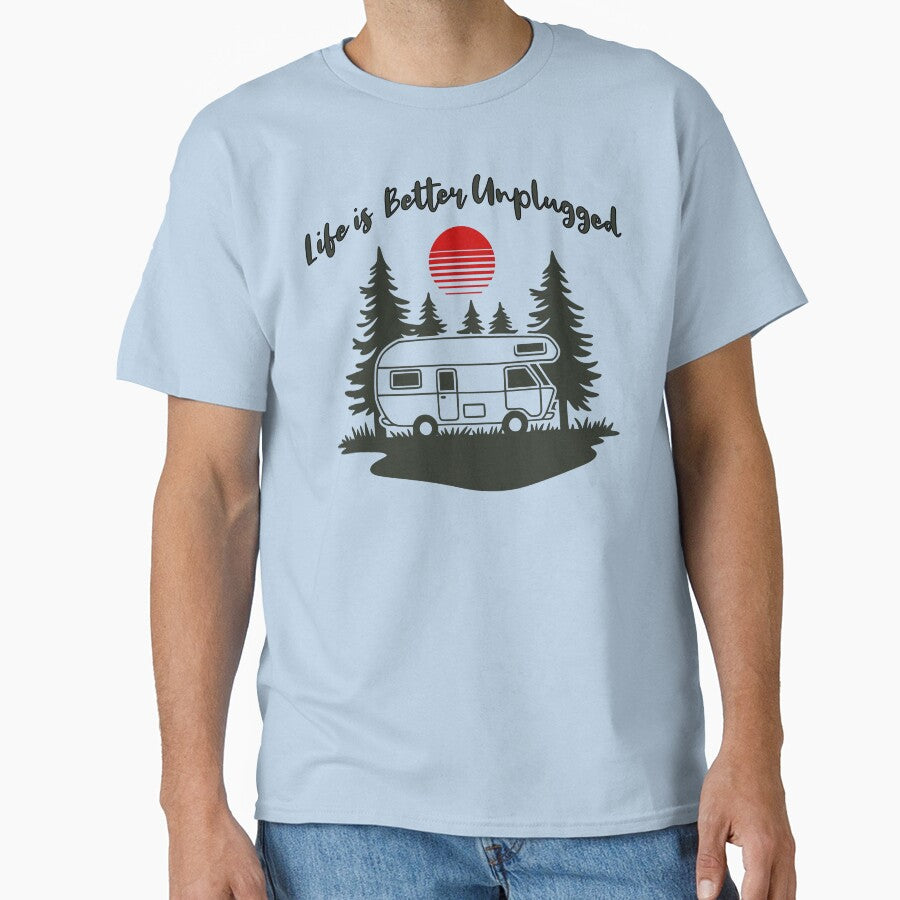 Life Is Better Unplugged Vintage RV Camping Nature Design by Sachie's Studio