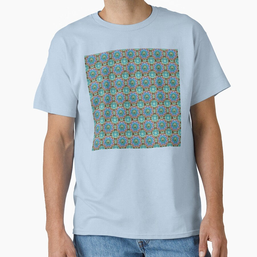 Granny Square Crochet Pattern Seventies Retro Green Pastel-Blue Pattern by taiche